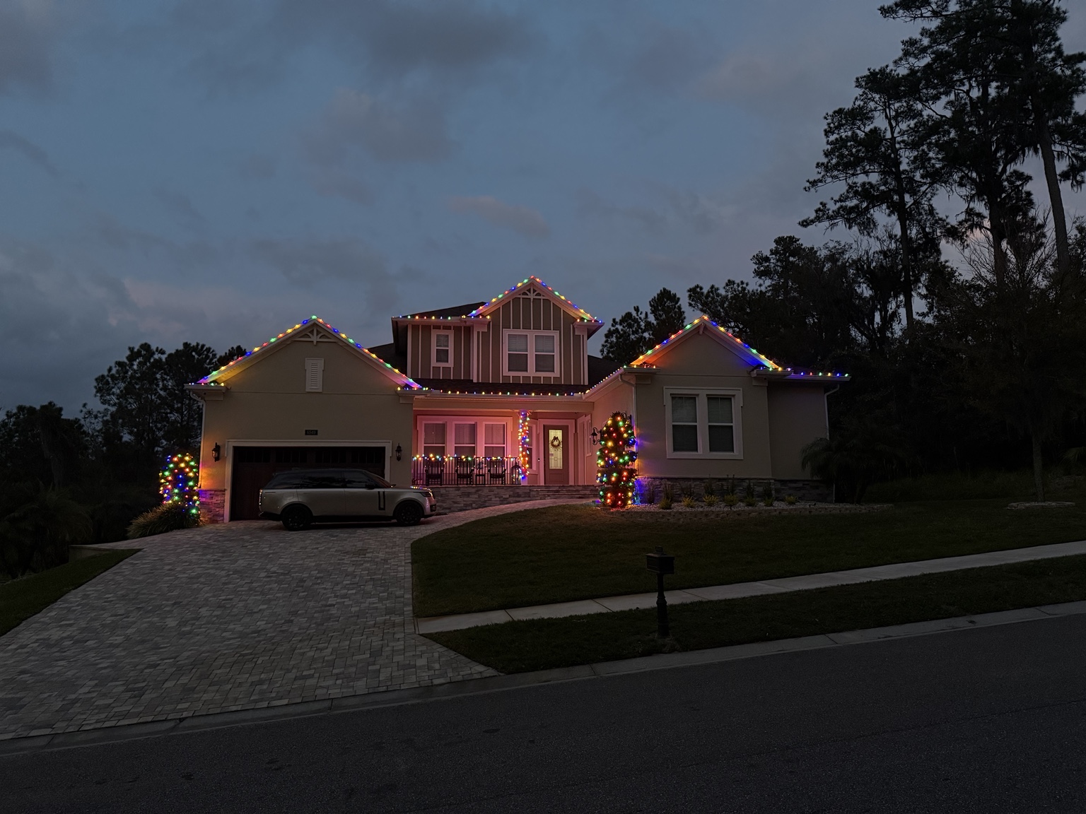 Christmas roofline lights